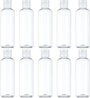 透明プラスチックボトル、詰め替え容器、100ml、スクリューキャップ付き、10本セット