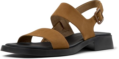 Camper Dana K201486, Sandalia de 2 Correas Mujer, Marrón Medio 011, 38 EU