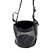 Pferdefutter Tasche, Futterbeutel für Pferde, 23,9 x 24,4 cm, Heavy-Duty Breathable PVC Mesh Getreide Futtertasche, mit verstellbarem Riemen und langlebigem Snap Pferd Maulkorb Futtertasche (Schwarz)