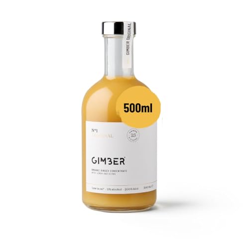 GIMBER N°1 500 ml Original – Concentré de gingembre biologique à base de gingembre, citron et épices | Sans alcool, 100 % biologique | A boire pur ou en...