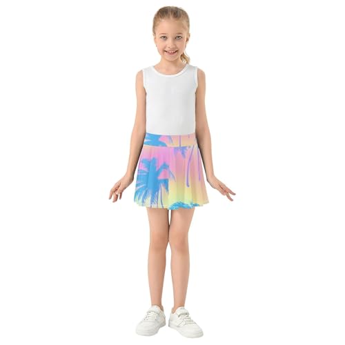 Tennis Skirts Toddler Palm Trees Dreamy Pastel Gradient Athletic Shorts Girls Skorts Toddler Butterfly Skirt 4t3