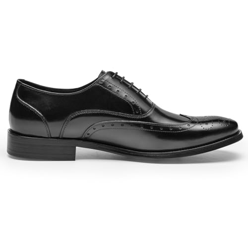 Mens Dress Shoes - Full Brogue Oxfords in Genuine Leather | Wingtip Dress Shoes4