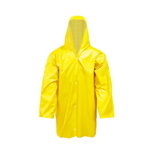 Capa de Chuva PVC Impermeável com Capuz (Amarelo, Único)