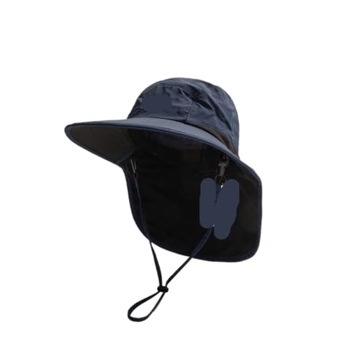 Chapeau d'extérieur hommes femmes avec pare-soleil du cou d'été bleu pour pêche