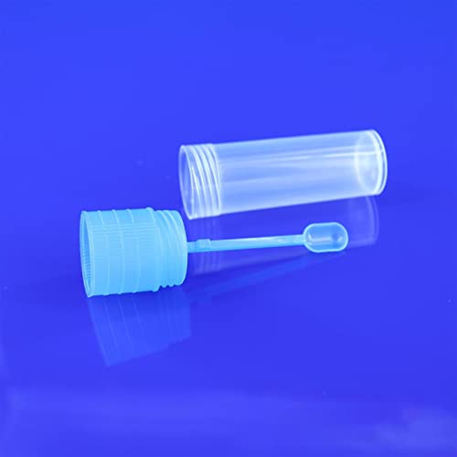 Generic Recipientes de fecal de 20 peças, chapéu ml de garrafa de amostra, tubos com colher, para fe
