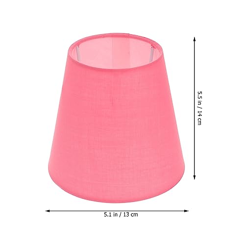 Image of Hemobllo Macaron Pink Fabric Lampshade 5X5X3 Inch Hanging Ceiling Light Cover Decorative Lamp Shade for Living Room Bedroom