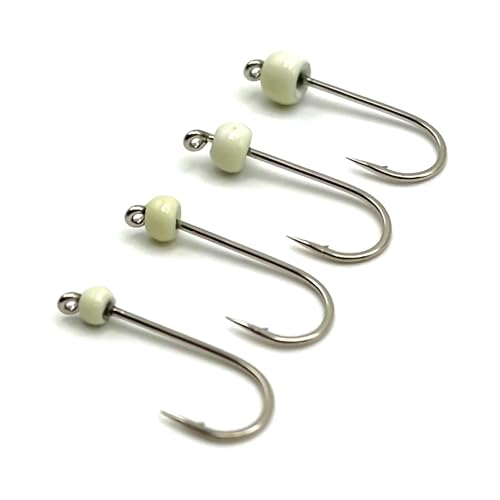KOLIBRI Tungsten Micro Jighaken Set - je 4 STK. | Forellen Wolframperlen Ultralight Haken zum Angeln mit Gummiköder | Tungsten Jigs Trout Fishing Hooks
