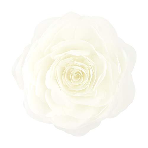 Image of JWH Handmade Flower Throw Pillow Cover, 14 Inch, Creamy White