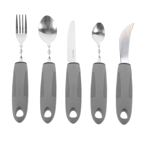 Hoement 1 セット 高齢者用食器 cutlery set dinnerware set ポータブル適応器具 高齢者適応器具 患者のスプーン アダプティブカトラリー フォークスプーン pp