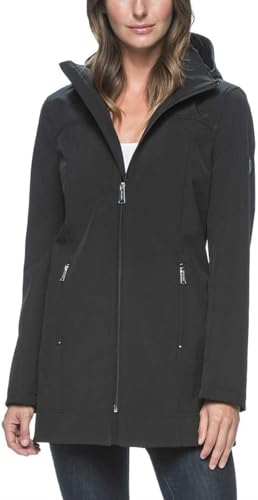 Andrew Marc Ladies Long Softshell Jacket - Small - Black