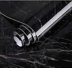 KASHIVAL Marble Wallpaper for Walls self Adhesive Kitchen Sheet roll Oil Proof & Waterproof Wall Stickers Kitchen Shelf Sheet roll (Black Marble 60 * 200 cm)