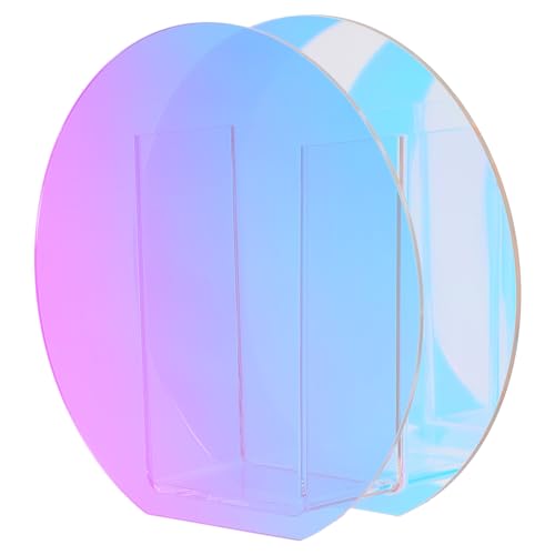 PATIKIL 7x2x7" Iridescent Vase, Geometric Acrylic Flower Vase Modern Centerpiece Decorative Vase for Wedding Party Home Decor Colorful
