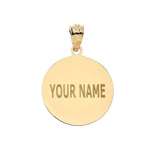 10K and 14K Yellow, White, or Rose Gold Personalized Baseball/Softball Pendant with Your Name and Number - Choice of Metal Color2