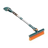 Extendable Snow Brush with Ice Scraper - Ergonomic Grip Snow Remover for Cars & SUVs - Retractable Winter Cleaning Tool(Green)