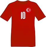 Trikot für Kinder aprom Türkei Türkiye Kinder Trikot BR Cocok Forma No.10 Milli Takim Futbol SPOR Fussball (128)