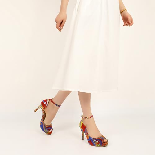 Image of AUMOTED High Heels Pumps Platforms Shoes for Party Daily 3.4 inch Dressy Pumps