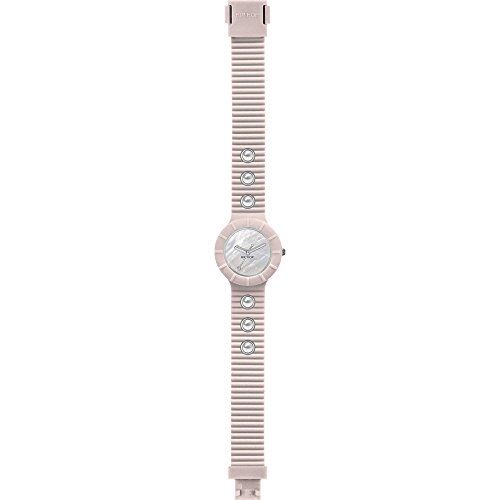 Orologio HIP HOP donna PEARLS quadrante bianco e cinturino in silicone, glam...
