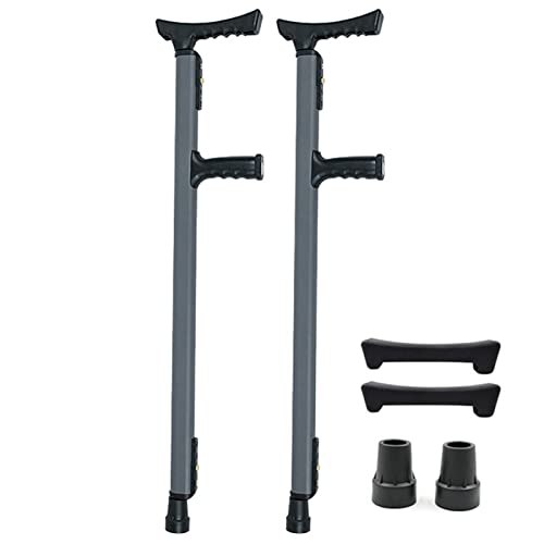 Telescopic Underarm Crutches Adjustable Aluminum Forearm Crutches with Non-Slip Tip Silicone Soft Grip Pads Medical Mobility Aids for