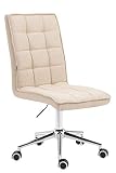 Tabouret De Travail A roulettes Peking V2 Tissu I Chaise De Bureau Réglable en Hauteur Et Pivotante I Fauteuil De Travail Ergonomique, Couleur:crème