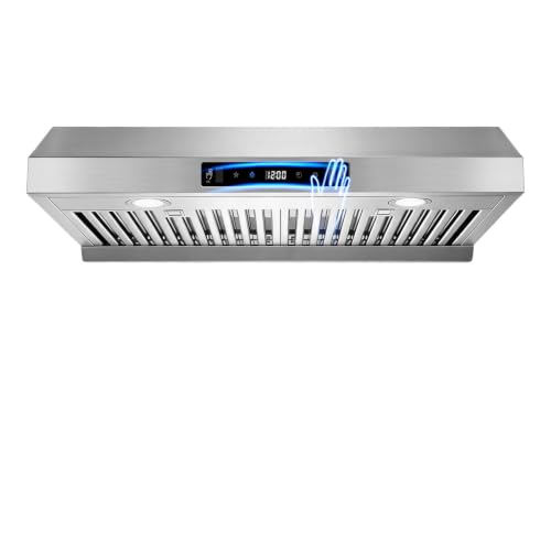 Image of 30 Inch Range Hood, 950 CFM Ducted Under Cabinet Vent Hood | Dual Motor, Stainless Steel, Low Noise Operation, 3-Speed Touch / Gesture Control
