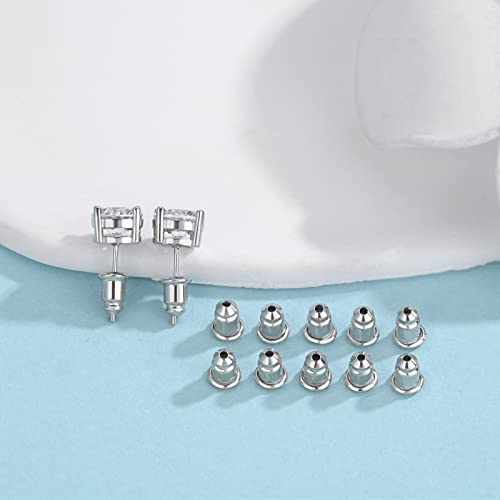 Akruwelry Earring Backs 12Pcs Silver Locking Earring Backs For Studs Droopy Ears Heavy Earrings Seure Pierced Earring Backing #TOP2