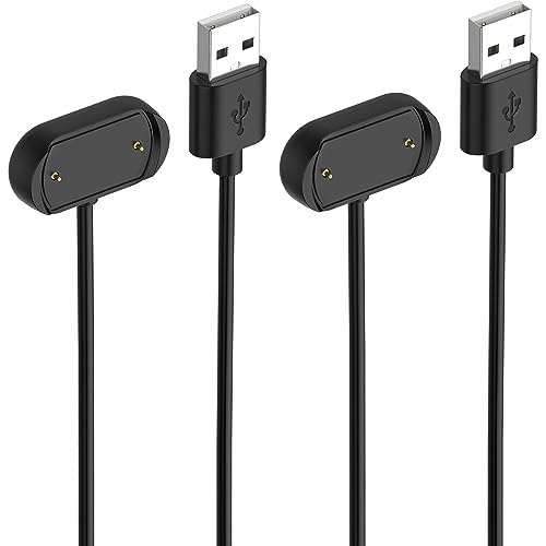 Charging Cable Compatible with Amazfit Cheetah Charger Cable 3.3ft USB Portable Magnetic Charging Cord Dock Replacement Charger for Amazfit Cheetah Smart Watch (Black&Black)