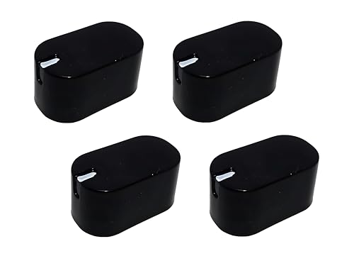 Image of AJS spares- Stove On-Off Knobs for Prestige 'Edge /Schott ' GlassTop Stoves | Push Type | Pack of 4 (Black)