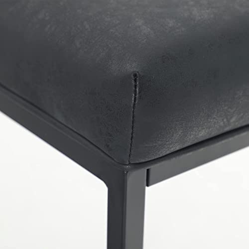 Alpha Home 24" Conter Stools Bar Stools Set Of 3 With Footrest Pu Leather Backless Kitchen Island Chair With Thick Cushion & Sturdy Chromed Metal Steel Frame Base,Black,3Pcs. #TOP3