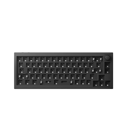 Keychron Q2 Max 65% Compact Custom Mechanical Gaming Keyboard Kit, 2.4 GHz/Bluetooth 5.1/Wired with QMK/VIA Programmable Knob, RGB Aluminum Barebones Keyboard for Mac Windows Linux - Black