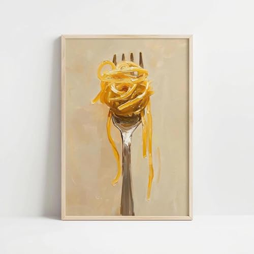 Tableau sur toile spaghettis italiens affiche de cuisine 50x70cm sans cadre