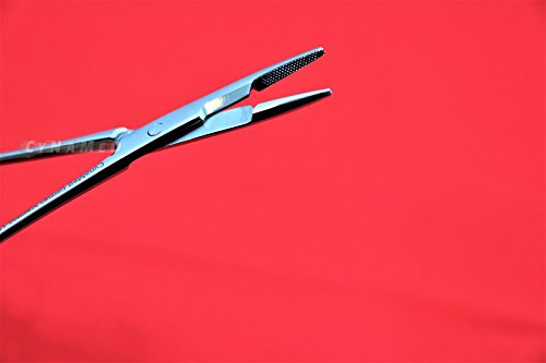 Image of Dental Instrument Olsen Hegar Needle Holder Premium German with Gold Rings Serrated 6.5 inch 16.5cm 1 Piece Cynamed