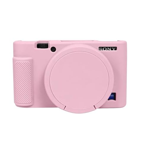 Etui na aparat Sony RX100 VII/VI, miękki silikonowy pokrowiec ochronny na aparat, lekka obudowa ze zdejmowaną osłoną obiektywu do aparatu cyfrowego Sony DSC-RX100 VI RX100 VII,Różowy