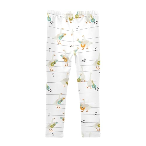 Geese with Guitars Girls Leggings,Workout Leggings for Girls Toddler Athletic Leggings Size for 3-10T2