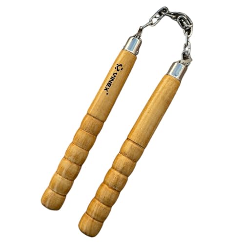 Image of Vinex Wooden Nunchaku 10 Inch with 9 Inch Metal Chain