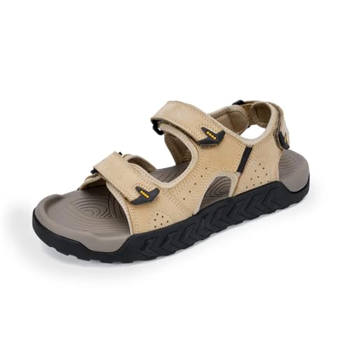 Men's Outdoor Genuine Leather Sandals Summer Non-Slip Beach Sandals
