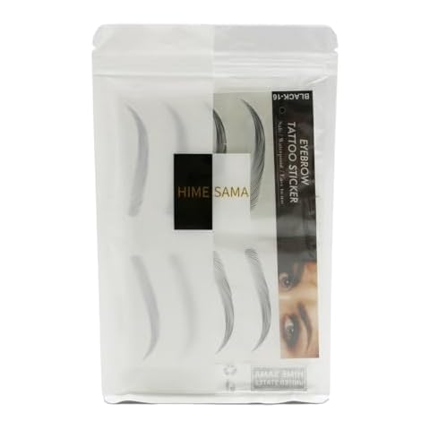 HIME SAMA False Eyebrows – Waterproof, Reusable Synthetic Hair Eyebrows for Full, Defined Brows Cover