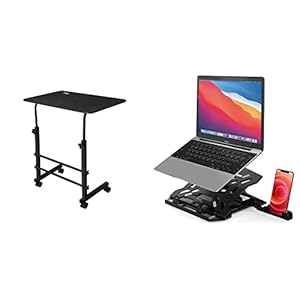 GIZGA essentials Multi-Purpose Height-Adjustable Laptop Table, Ergonomic Study && 2 in 1 Laptop/Notebook/MacBook Tabletop Stand, 8-Adjustable Angles, Mobile Tabletop Stand, 12″ – 15.6″