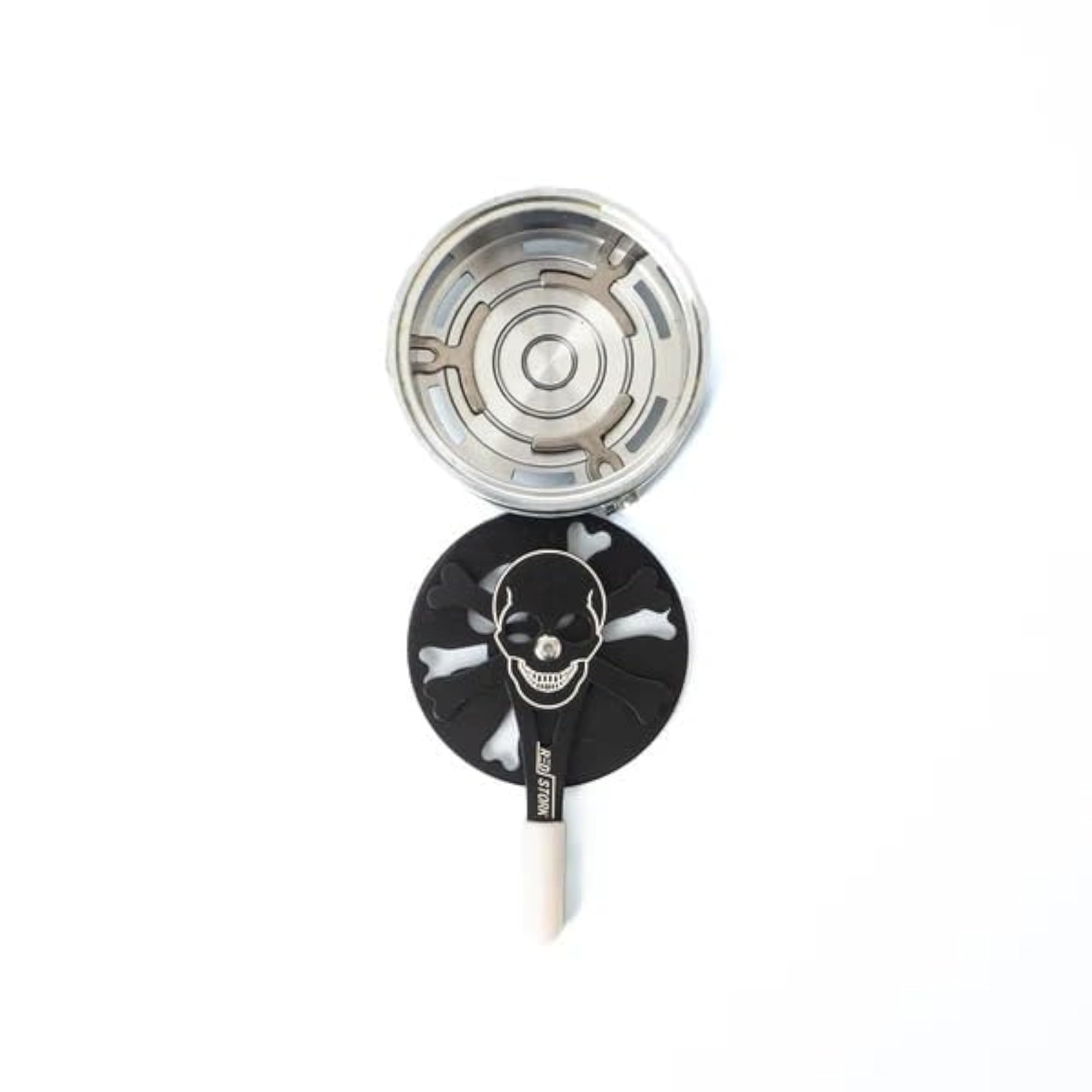 Premium Skull HMD for Hookah, Black & Silver Heat Controller