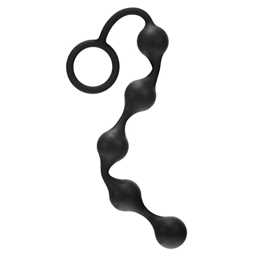 Me You Us Onyx Silicone Anal Beads – Flexible Black Beaded Anal Toy with Retrieval Ring – Body-Safe Silicone Beads for Beginner to Advanced Pleasure