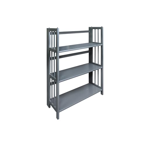 Casual Home 3-Shelf Folding Stackable Bookcase (27.5" Wide)-Slate Gray by Casual Home - Used condition - US$77.38