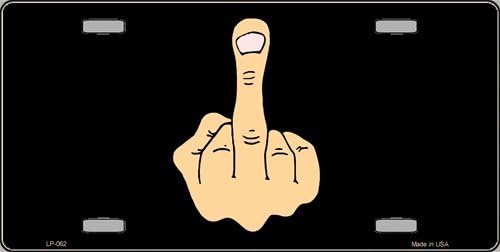 Middle Finger License Plate