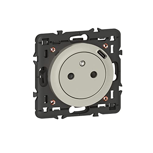 Legrand - Prise de courant Surface Céliane avec chargeur Type-C - 1,5A- 7,5W - Titane