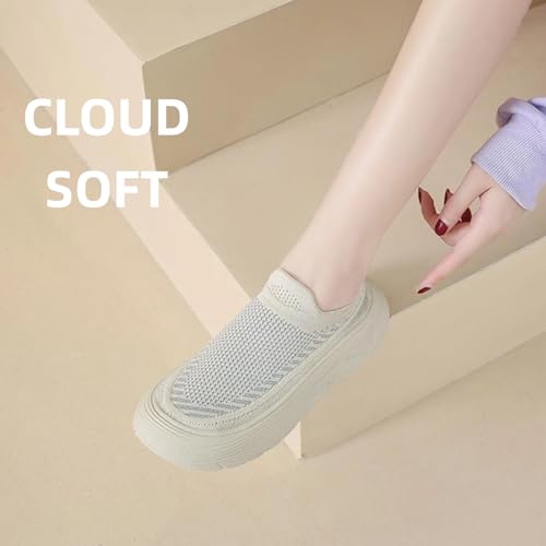 Y2k Platform Chunky Sneakers for Women's Retro Knit Mesh Breathable Aesthetic Summer Casual Walking Shoes for Travel3