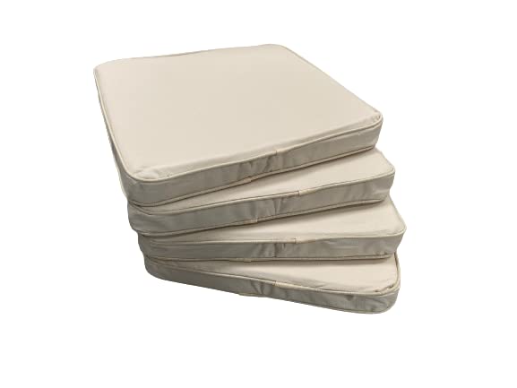 MOTHER LAND 1x Garden Chair Cushions Outdoor Seat Pad For Dining Chairs Pad Kitchen Thick Removable Cover Indoor Outdoor Living Room Patio Garden Office Coffee Shop SIZE 40cm x40cm x5cm (CREAM)