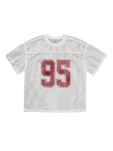 BEAUDRM Men's Number Print Jersey Shirt Crew Neck Short...