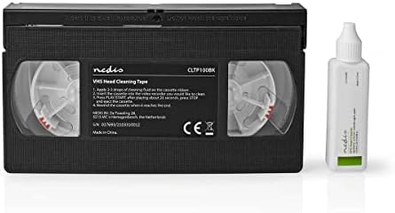 Nedis VHS Head Cleaning Tape with 20 ml Cleaning Fluid โ Ensures Clear Picture & Sound, Extends Video Recorder Life, For Optimal VHS Head Maintenance