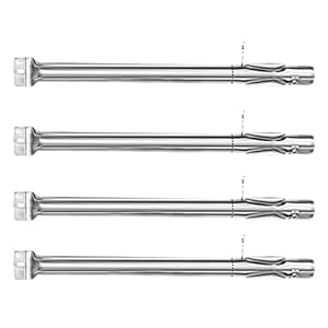 Hongso SBF231 15 3/8″ Universal BBQ Gas Grill Replacement Stainless Steel Pipe Tube Burner for BBQ Pro, Kenmore Sears, K Mart Part, Members Mark Part, Outdoor Gourmet, Lowes Model Grills, 4-Pack