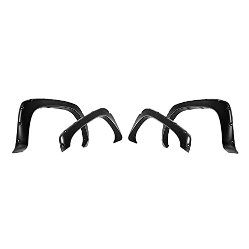 Injection Moulding Pocket Rivet Style Impact Resistance Polypropylene Fender Flare Compatible with 1999-2006 Silverado Sierra 1500 2500 2500HD 3500 (Also 07 Classic Model)