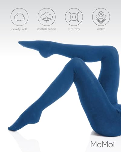 Image of MeMoi Brooklyn Flat Knit Cotton Tights for Women, Cozy and Stretchy Soft Sweater Tights - Sizes XS to 5x-6x