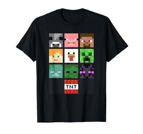 Minecraft Group Shot Faces Collage T-Shirt